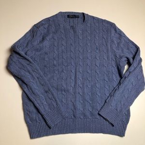 Polo Ralph Lauren Blue Cotton Sweater Mens XL